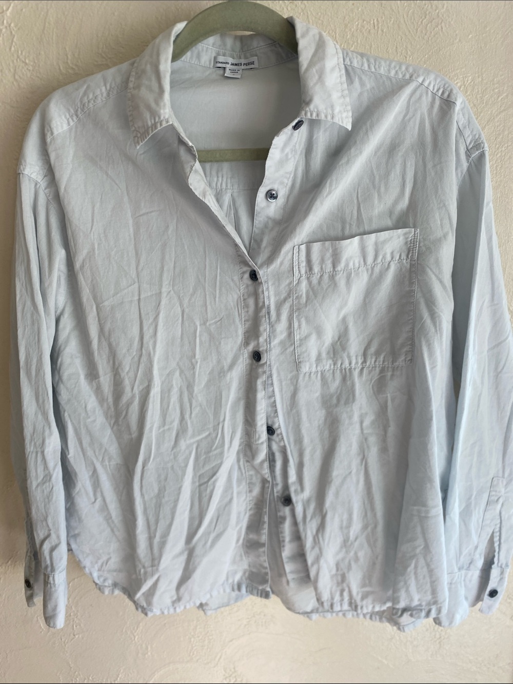 James Perse Light Blue Long-Sleeve Button-Down Shirt